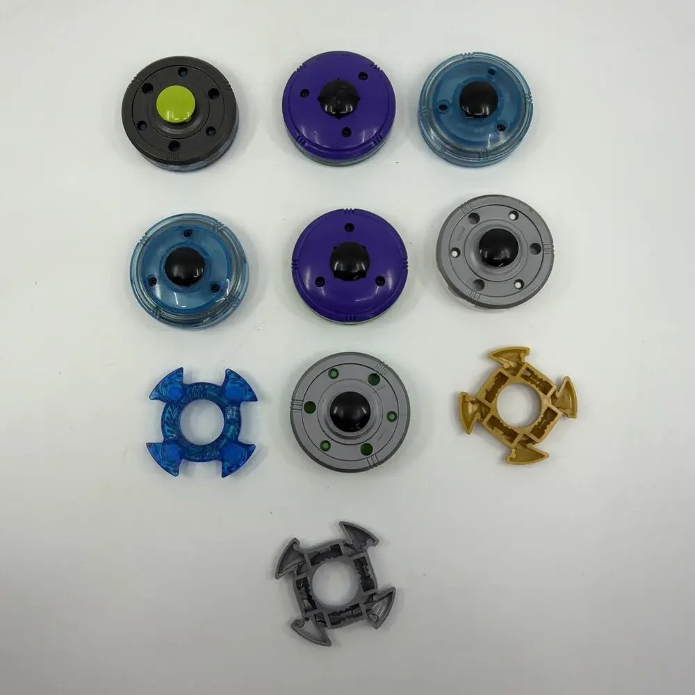 Lot of 7 LEGO Ninjago Spinners w/ 3 Character Toppers Spinjitzu Accessories